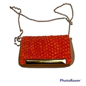 ESCADA mini handbag orange & tan, NWT/reduced